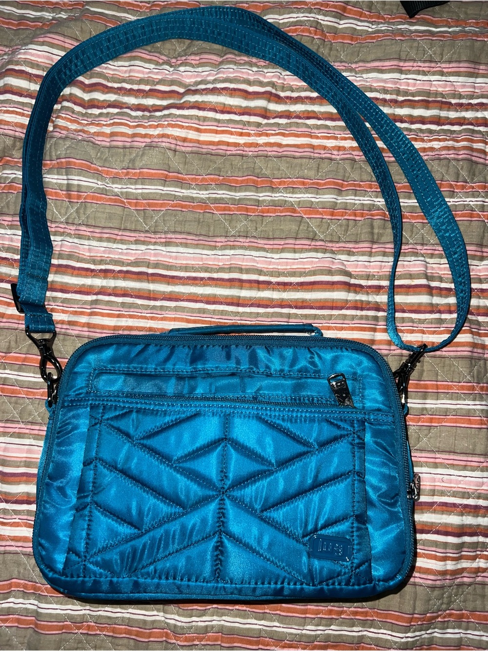 Lug Scoop Teal Quilted Crossbody Bag - Women's Shoulder Purse